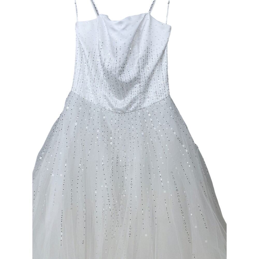 Mori Lee PURE WHITE Wedding Gown 7/8 Princess Tulle Sequins Make Baby Girl Dress - Picture 2 of 10